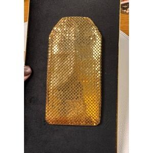 Vintage 1940s Whiting & Davis Gold Metal Mesh Eyeglass Case Art Deco